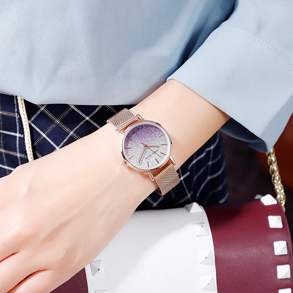 

Drop Shipping Japanese Movement Fashion Color Design Mesh Band Bracelet Women Wrist Watch Luxury Ladies Watch One Generation