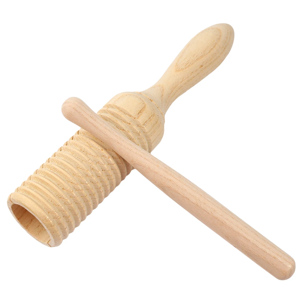 

Wooden Musical Instrument For Children Kid Toys Sound Tube Small Single-threaded Ring Percussion Cylinder Croak Frog Barrel