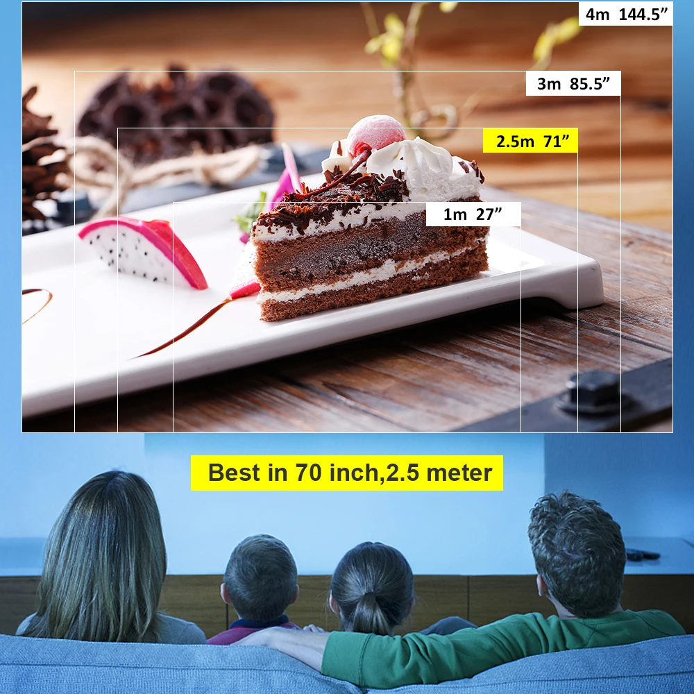 Мини-проектор AAO YG230 портативный с поддержкой 1080P 100 '' Wi-Fi |