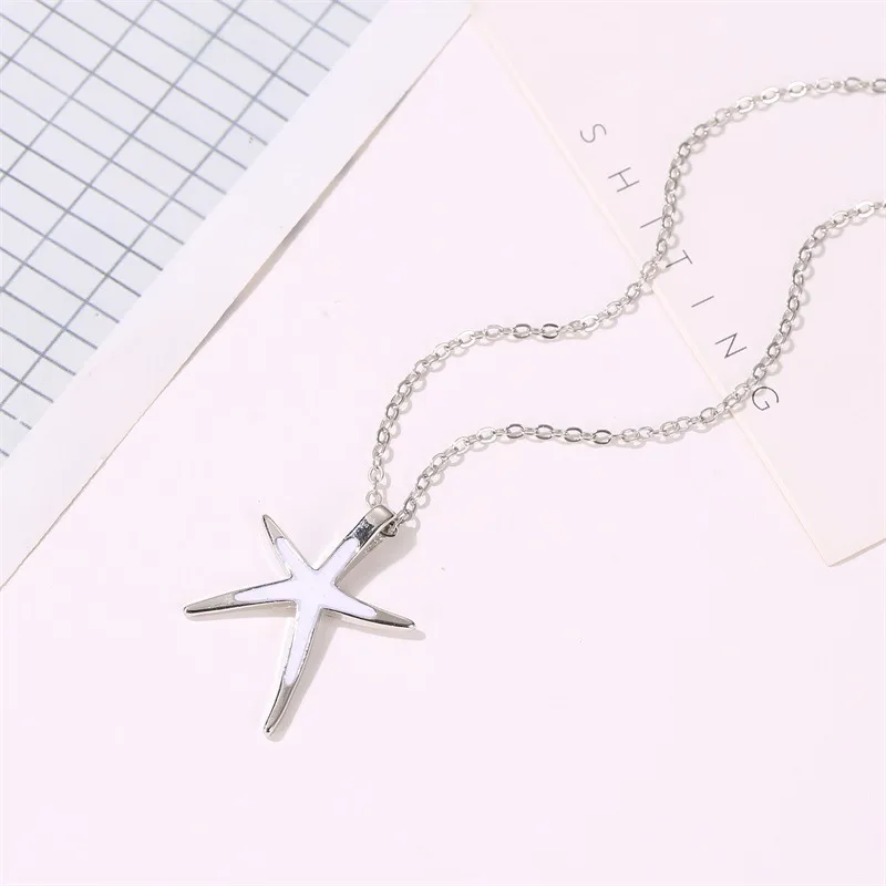 Ожерелье на шею модная женская простота синяя Морская звезда конечные Прямая