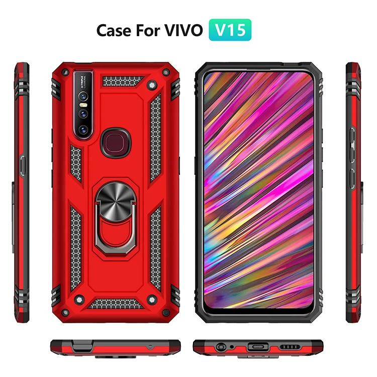 

Shockproof Armor Magnetic Case for VIVO MEXS NEXA X21 X23 X27 V15 V15pro S1 S1pro Y04 Y15 Y12 Metal Ring Cover