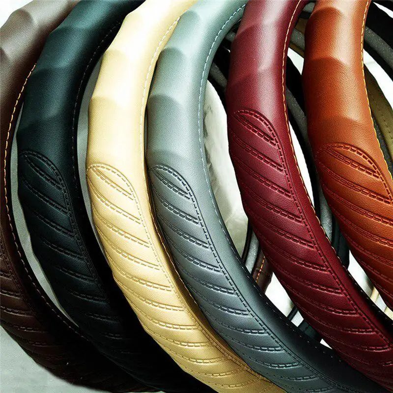 Микрофибра тиснение Универсальный 38 мм крышка рулевого колеса автомобиля