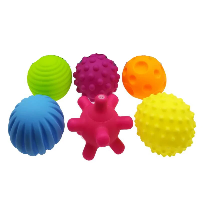 

6pcs/set Baby Toy Ball Set Develop Baby's Tactile Senses Toy Touch Hand Ball Toys Baby Training Ball Massage Soft Ball LA894335