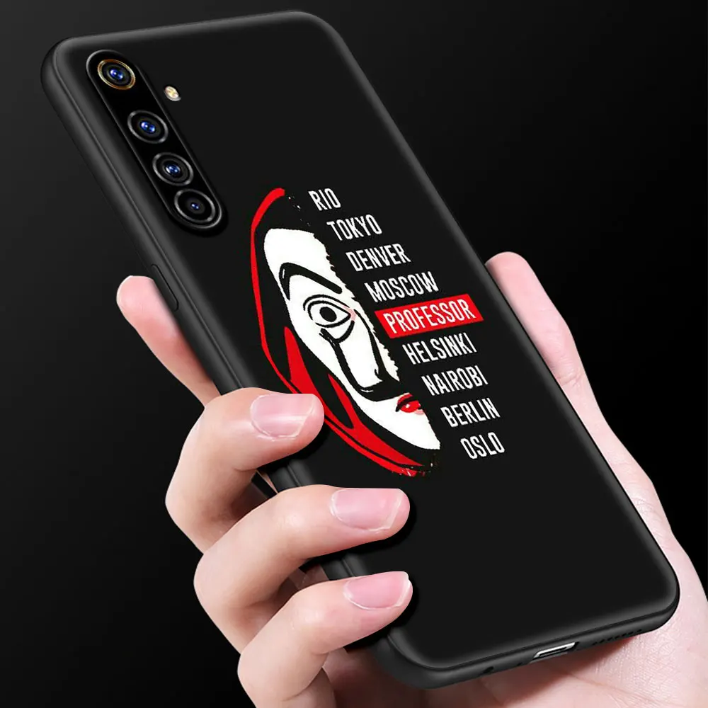 la casa de papel shockproof case for realme c3 8 pro bag fundas silicone soft black cover for realme 6 7 pro c21 shell coque tpu free global shipping