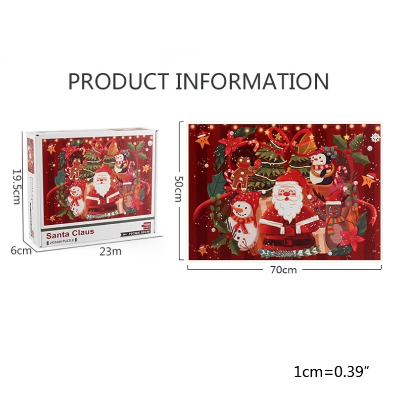 

1000 Piece Santa Claus Jigsaw Puzzles Adult Kids Decompression Game Toys Gifts