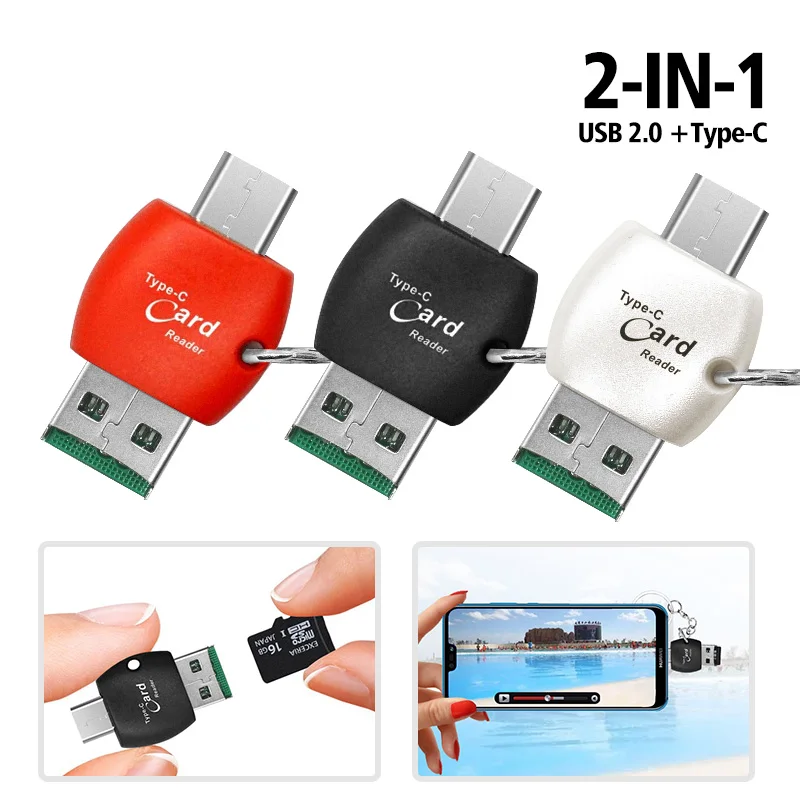 ankndo micro sd кардридер usb c otg 2 в 1 20 tf кардриде
