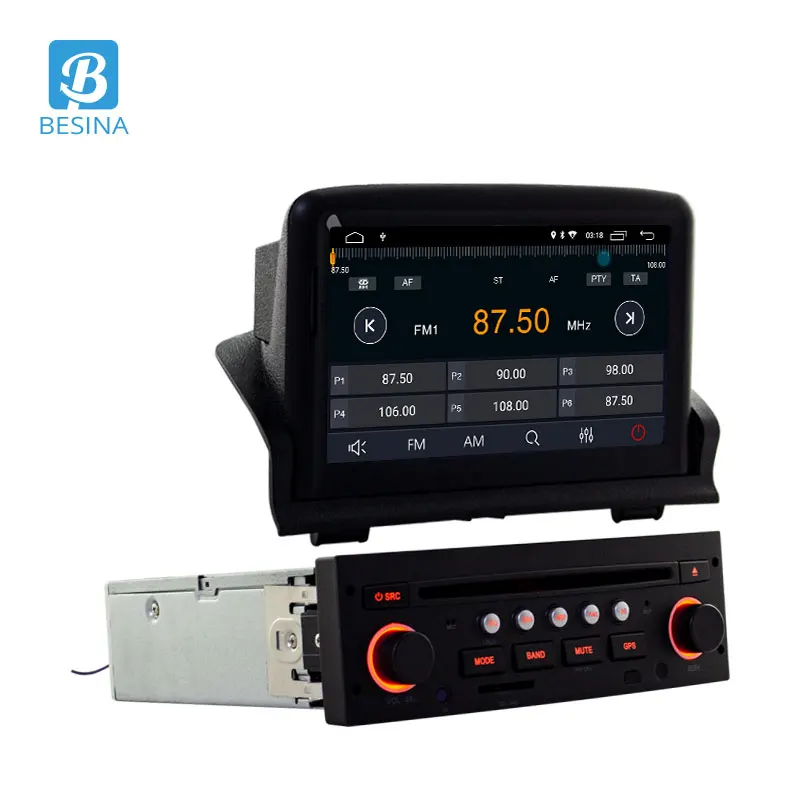 Автомобильный DVD плеер Besina 1 Din Android 9 0 для Peugeot 307 2008 2009 2010 2011 мультимедиа GPS