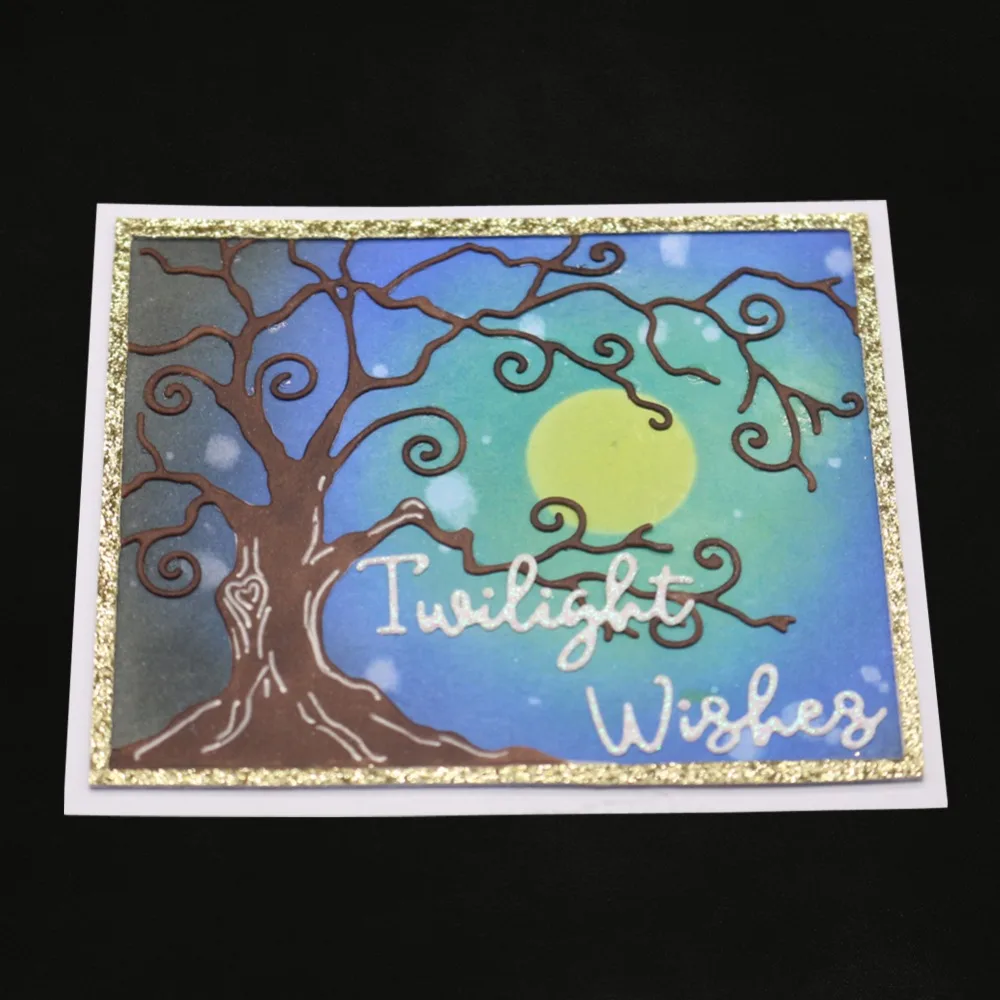 Металлический трафарет с изображением волшебного дерева для фотоальбома сделай