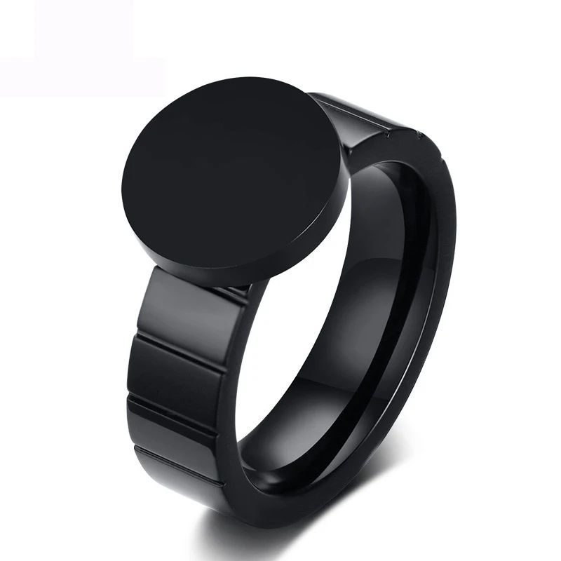 

New 6MM Black Stainless Steel Rings Accessories Jewel Ring Fashion Jewelry Beauty Valentine Lovers Birthday Male Party Gifts Men