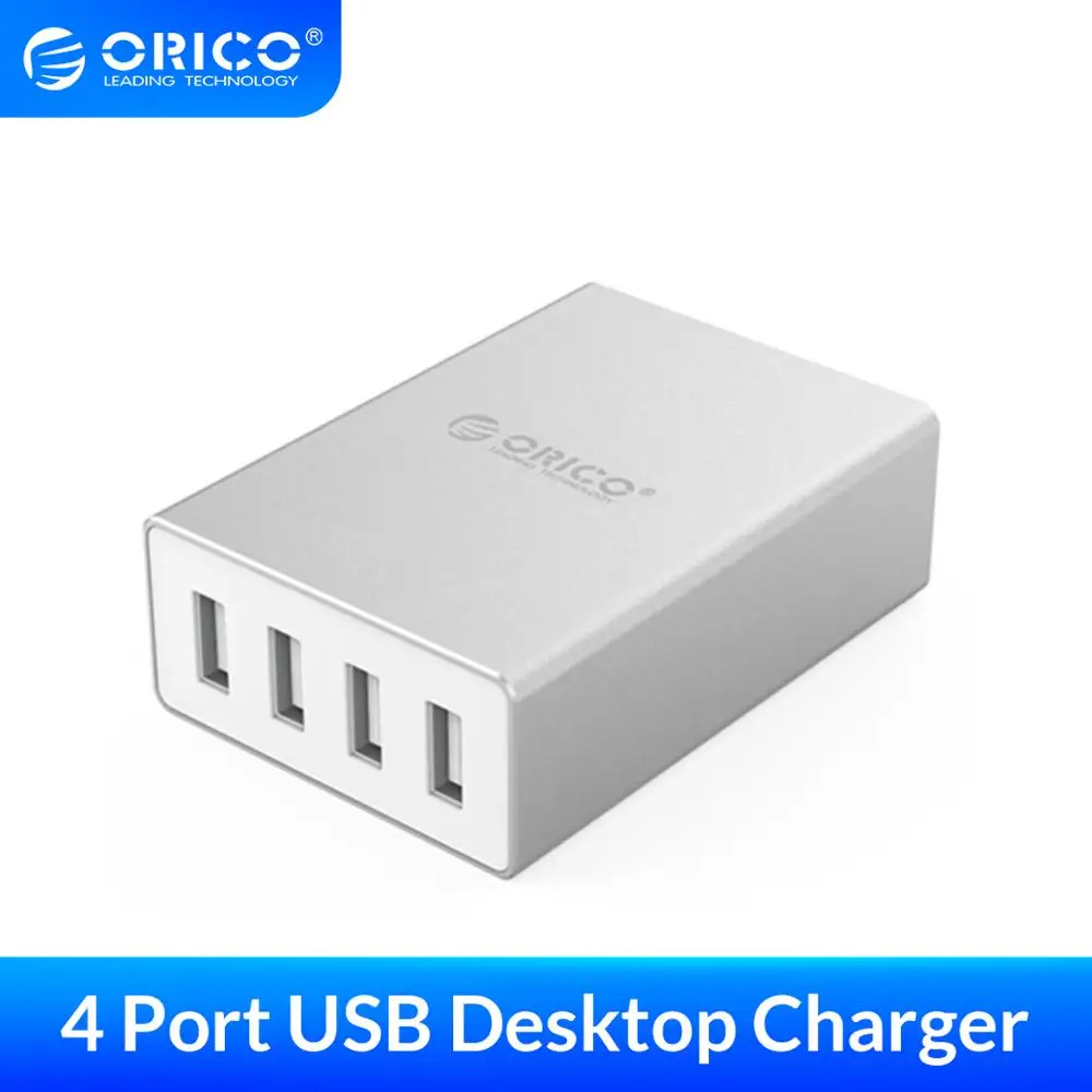 Настольное умное USB зарядное устройство ORICO с 4 портами алюминиевое для телефонов