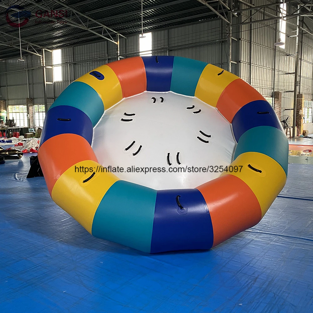 Water play equipment PVC towable tube boat inflatable flying crazy UFO from China images - 6