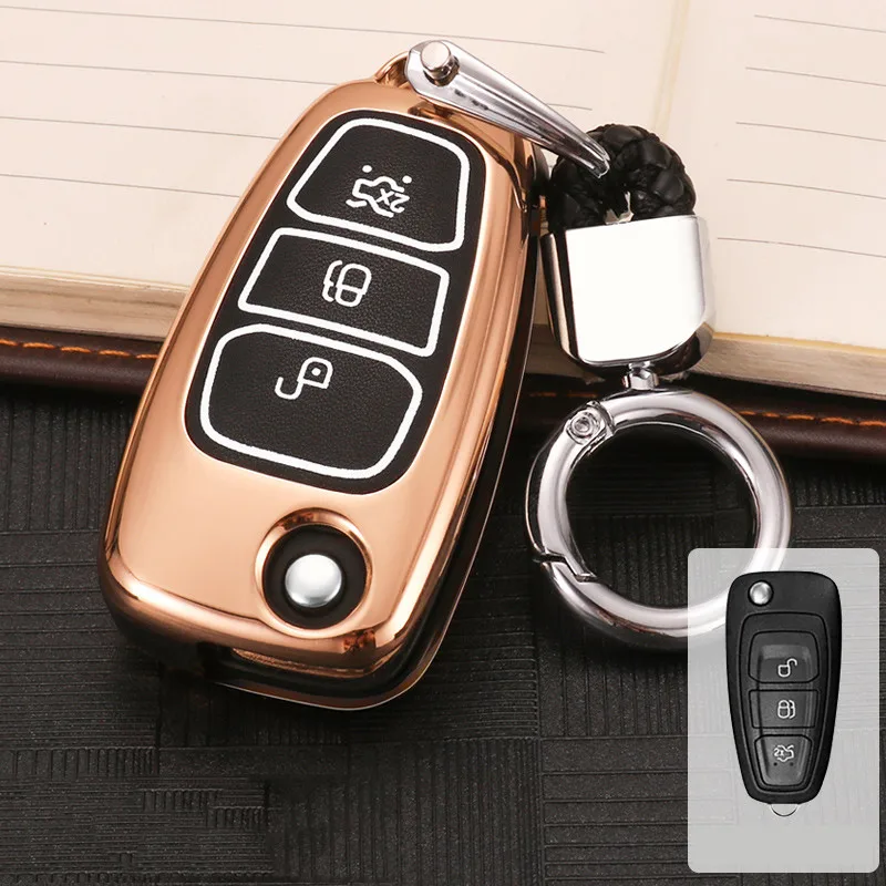 Светящийся чехол из цинкового сплава для автомобильного ключа Ford Fiesta Focus 23 MK2 MK3