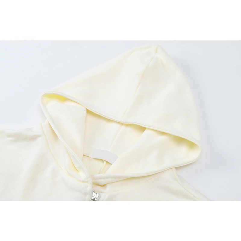 Худи женское однотонное на молнии с длинным рукавом осень 2021 | Женская одежда