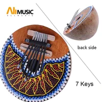 7 keys kalimba thumb piano tunable coconut shell painted musical instrument free shipping