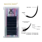 MASSCAKU оптовая продажа профессиональных ресниц плоские удлинители с частным лейблом лоток эллипса плоские ресницы для макияжа и салона
