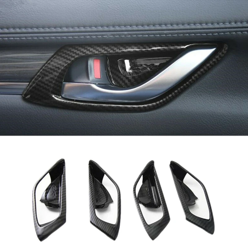 

Carbon Fiber Style ABS Interior Door Handle Bowl Cover Trim for Mazda CX-5 CX5 2017 2018 Interior Accessories