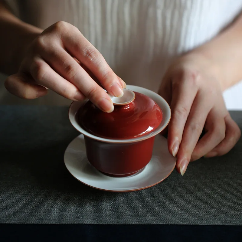 

WIZAMONY 140ml Kung Fu teaset tea set Gaiwan Cup Bowl Hand painted Jingdezhen Elegant teapot kettle Coffee Cup Chinese Tea Pot