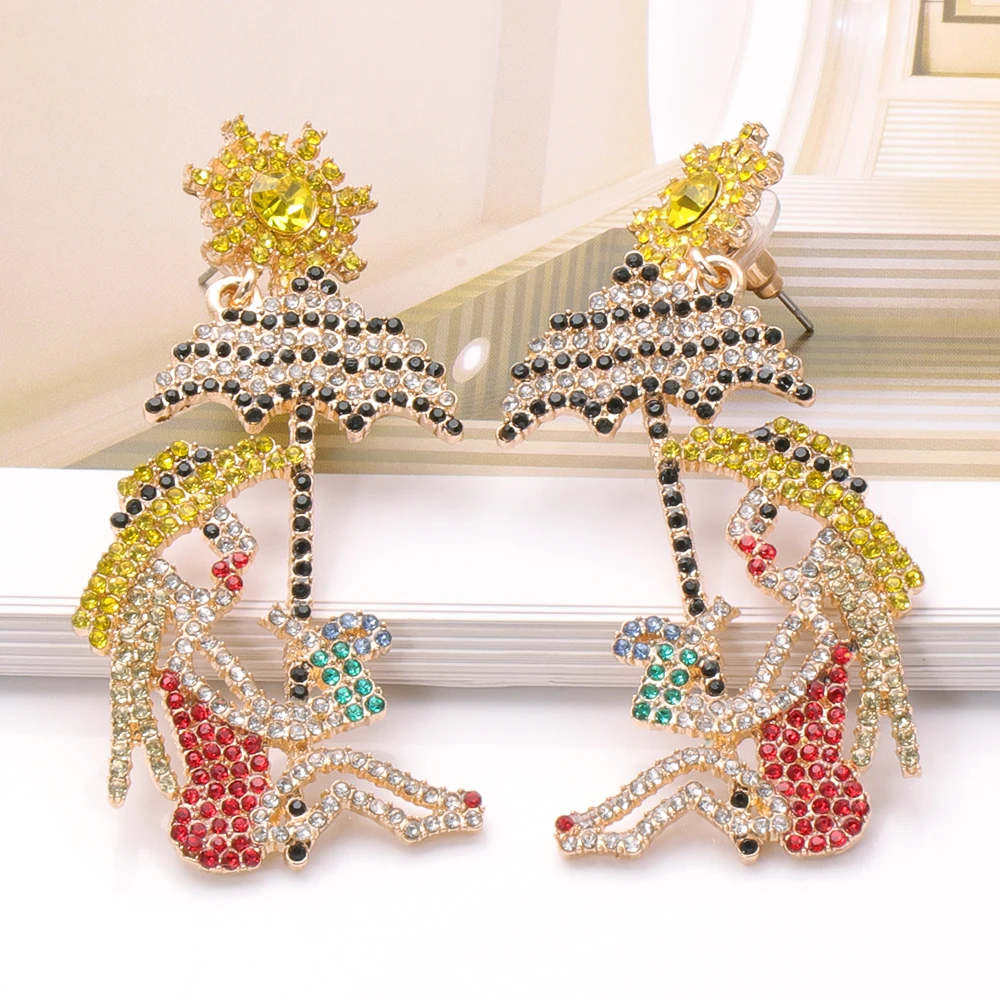 

Popular Crystal Earrings Summer Rhinestone Ear Ring New Fashion Casual Earrings Wholesale Jewelry Accessories For Women Gift