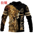 Худи мужское с 3D-принтом в виде льва, уличный пуловер в стиле Харадзюку, осенняя толстовка унисекс, повседневная куртка, спортивный костюм DW0160