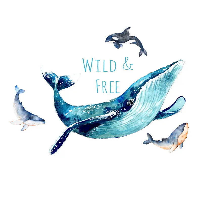 

DIY 3D Large Blue Whale Home Decor Wall Sticker Wallpaper Wall Art Decal Poster Living Room Kids Bedroom Decoration Accessories