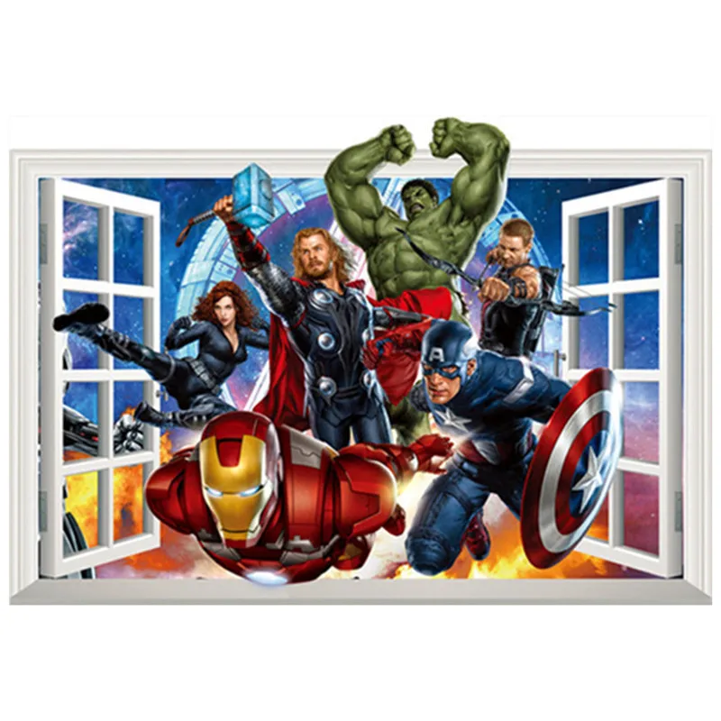 Мстители фигурки из фильма росписи супер героев 3d сломанные виниловые настенные
