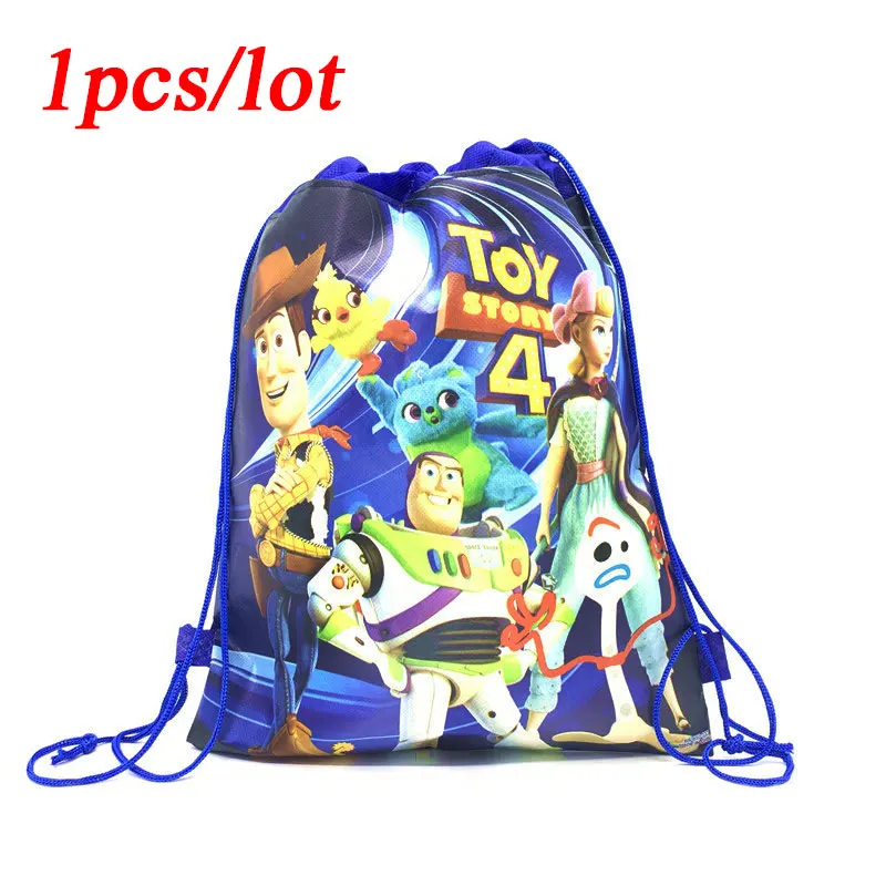 

1Pcs Cartoon Disney Toy Story4 Non-woven Fabric Backpack Party Supplies Kids BoysTravel School Bag Birthday Gift Drawstring Bags