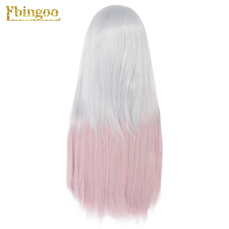 Ebingoo Hair cap+ No Game No Life Shiro натуральный длинный прямой 2 тона синий фиолетовый микс Синтетический Косплей парик для Хэллоуина