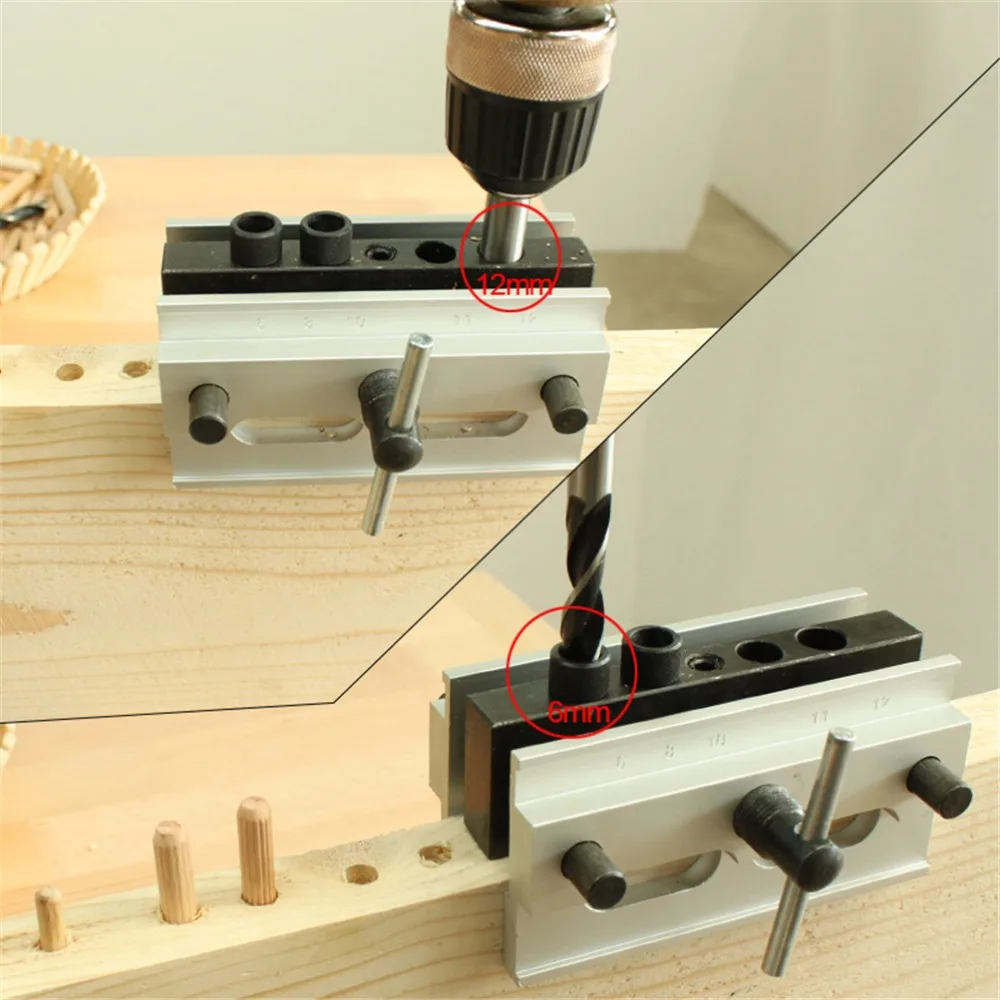 Woodworking Self-Centering Doweling Jig Kit Drill Guide Set With 1/4'' 3/8'' 5/16'' Bushings Hole Puncher Tools TP-125 |