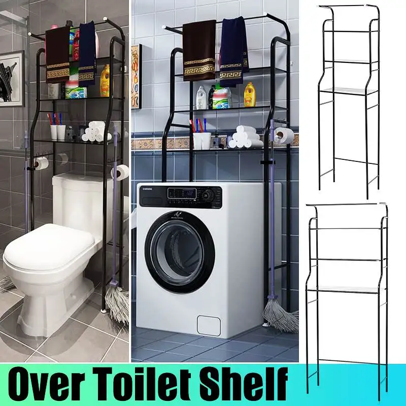 

Stainless Steel Over the Rack Bathroom Toilet Cabinet Kitchen Washing Machine Rack Space-saving Shelf Storage Organizer Holder