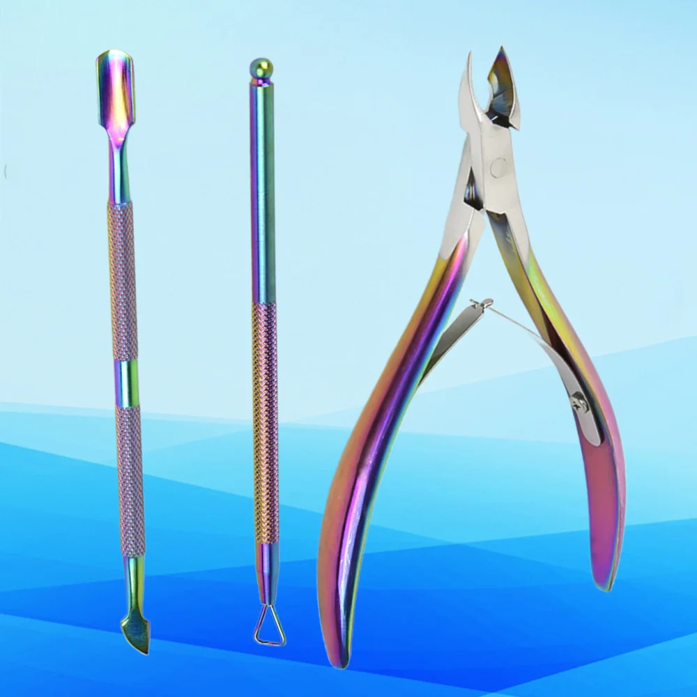 

1 Set 3pcs Stainless Steel Cuticle Nippers Multi-functional Dead-skin Shear Nippers Cuticle Pusher Cleaner Trimmer Sharp Cuticle