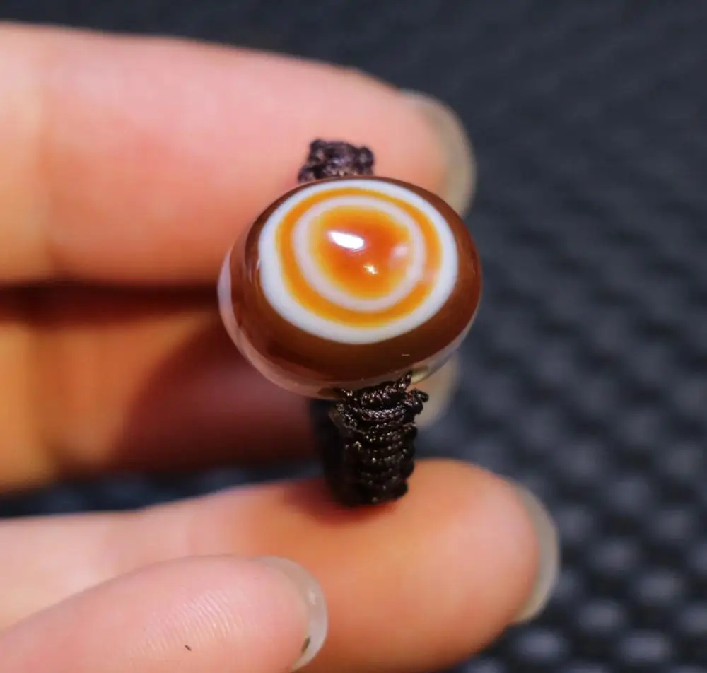 

Magic Power Tibetan Colorful Agate Bead Hand Knitted Finger Ring Totem Amulet UPD30D05 From tmestown Sauces Top Grade