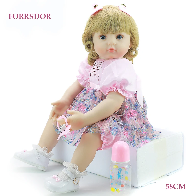 FORRSDOR 22 &quot/58 см Bebe живой силикон Reborn Baby малыш кукла принцесса для девочек игрушки