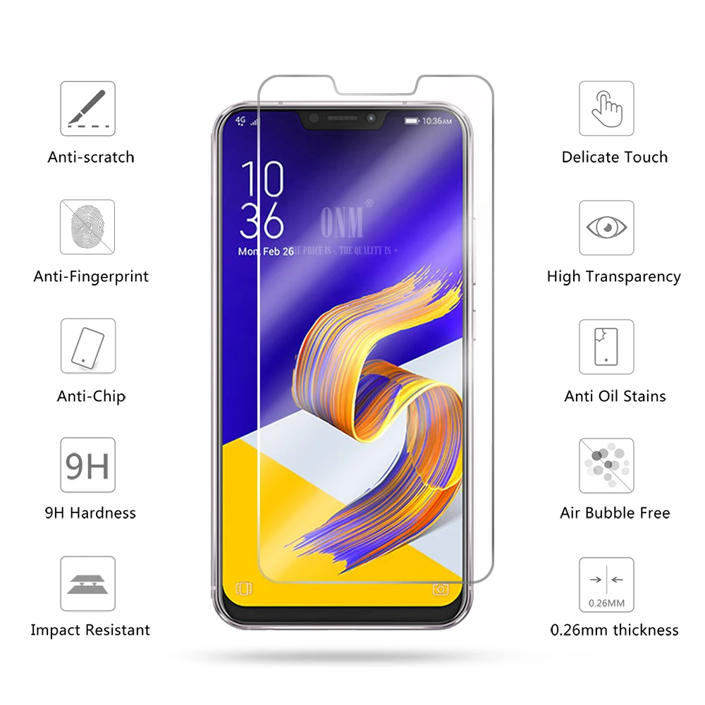 2 шт закаленное стекло для ASUS ZENFONE 5 ZE620KL Защита экрана Защитная стеклянная пленка |