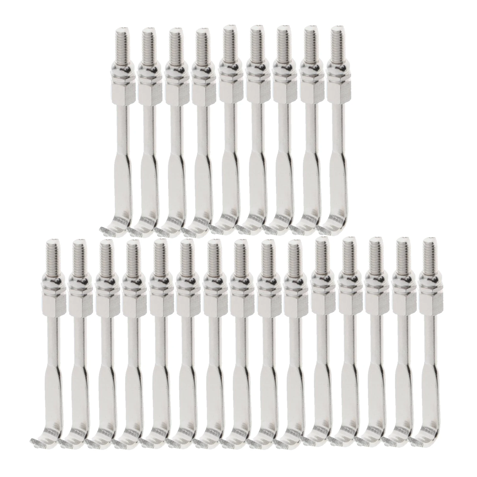 

24 Pack Chrome Plated Traditional Banjo Flat Hooks with Nuts Banjo Part