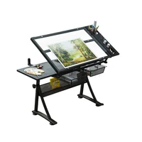 glass liftable painting desk drawing calligraphy and painting painting art desk workbench table