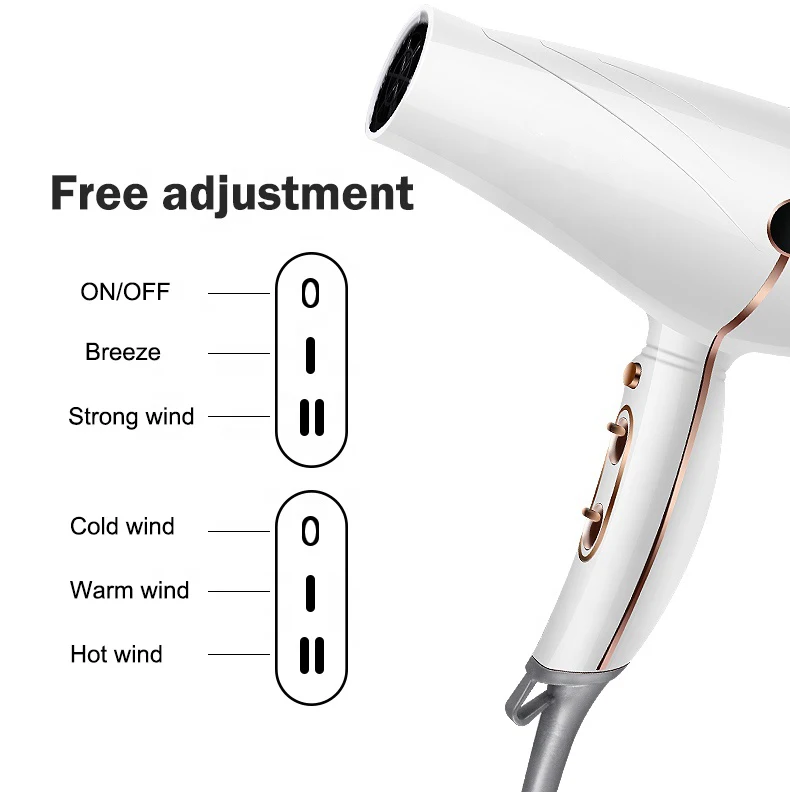 

Hair Dryer With Ionic Function Professional 2400W Strong Power for Hairdressing Barber Salon Tools Hair Blower
