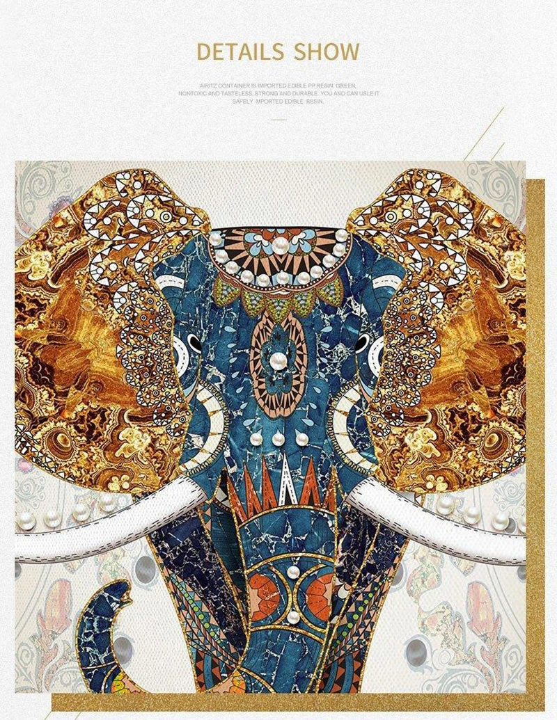 

21New Large Diamond 5D Painting Full Drill Animal Elephant Embroidery Rhinestone Picture Mosaic Christmas Decoration