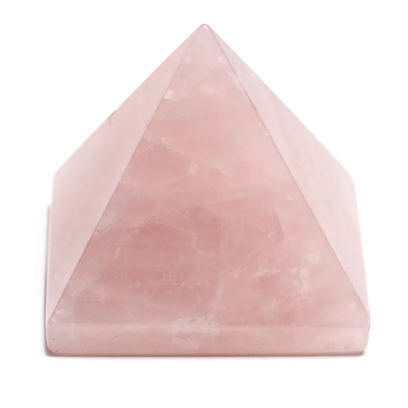 Натуральный розовый кварц розовые кристаллы целительная Пирамида кристалл для