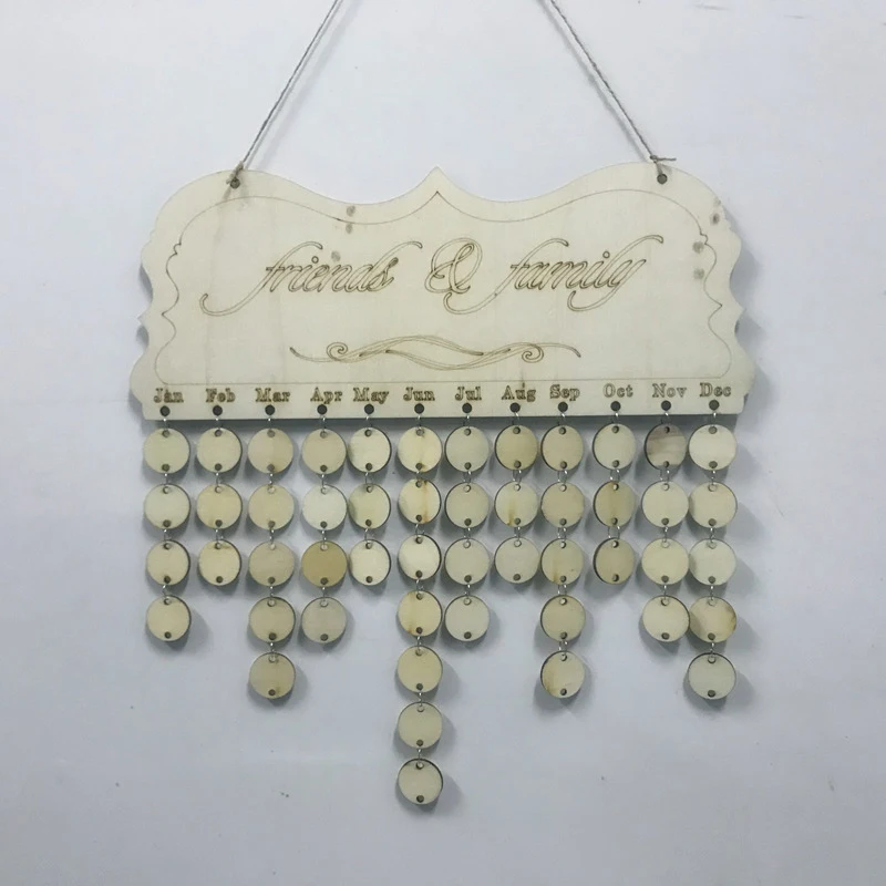 Деревянный подвесной календарь доска день рождения напоминание план