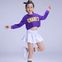 kid street dance hip hop for girls cheerleader uniform girl jazz dance costumes child sport suit children modern dancing clothes