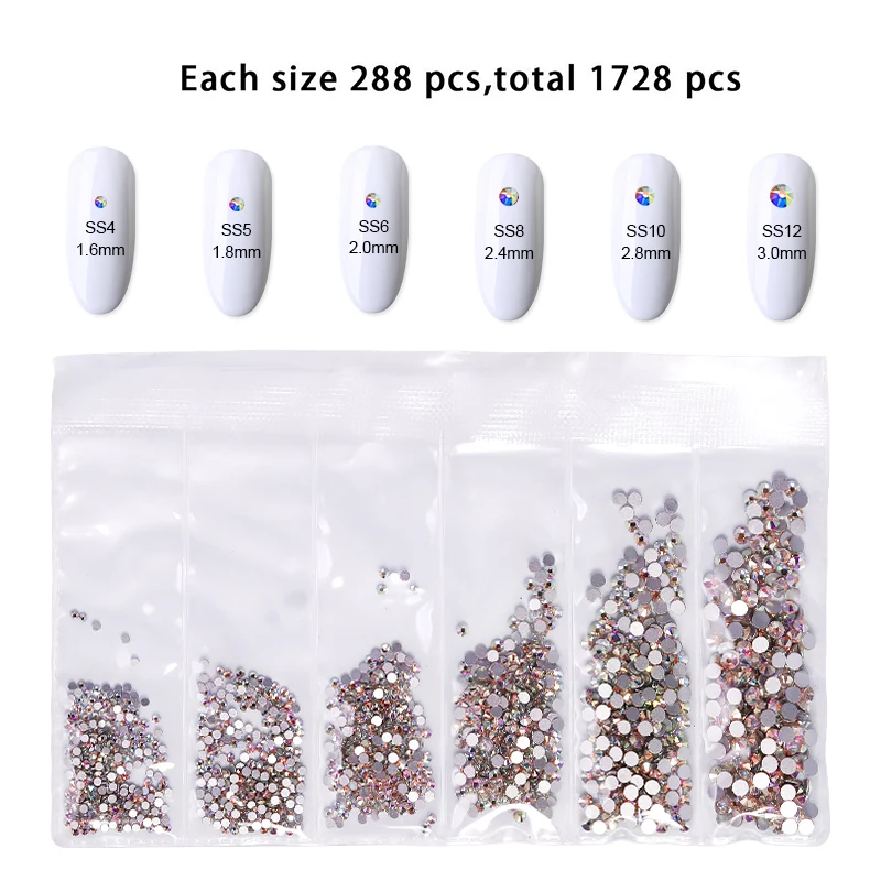 1 Набор разных размеров стразы из стекла творческий дизайн Смешанная форма