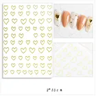 1 лист Любовь Сердце Золото 3d наклейки для ногтей самоклеющиеся ультра-тонкие полые наклейки для дизайна ногтей украшение для дня рождения подарок