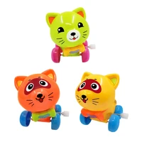 3pcs cartoon clockwork cat toys practical wind up toys mixed color
