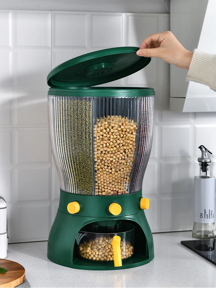 

Круглая банка для хранения зерен, емкость для хранения большой емкости, Креативные кухонные емкости для хранения зерен, цельного зерна LH50SN