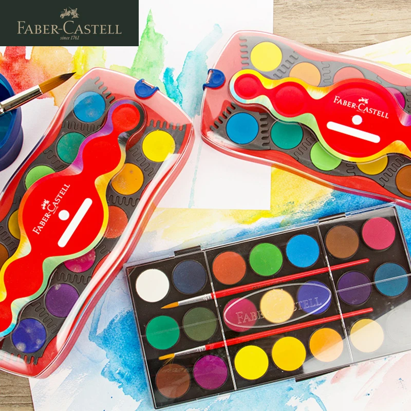 FABER CASTELL сплайсированные Твердые акварельные пигменты/краски с ручкой для кистей