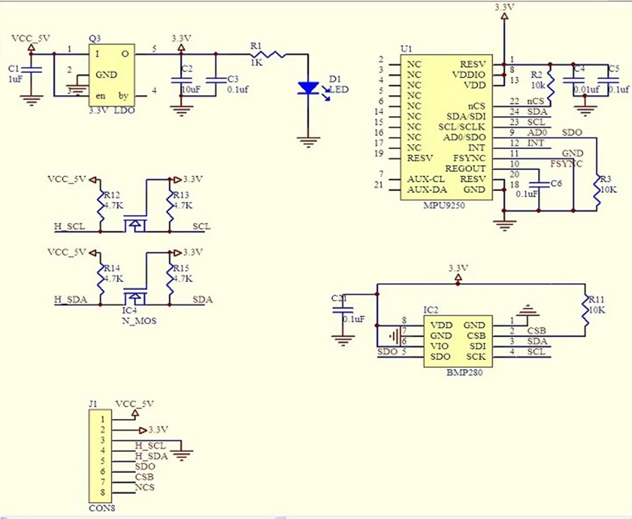 Фонарь управления MPU9250 BMP280 SPI IIC/I2C 10DOF с ускорением фонарь 9-осевой сенсорной платы