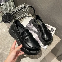 2022 platform shoes woman pumps round toe slip on non slip black basic black 4 5cm heels women shoes basic sapatos de mujer