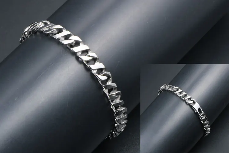 Мужской браслет из нержавеющей стали ширина тяжелого браслета 6 мм длина 8 дюймов