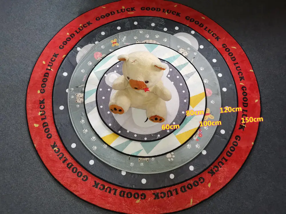 Круглый ковер с геометрическим узором для детской комнаты в гостиную спальню