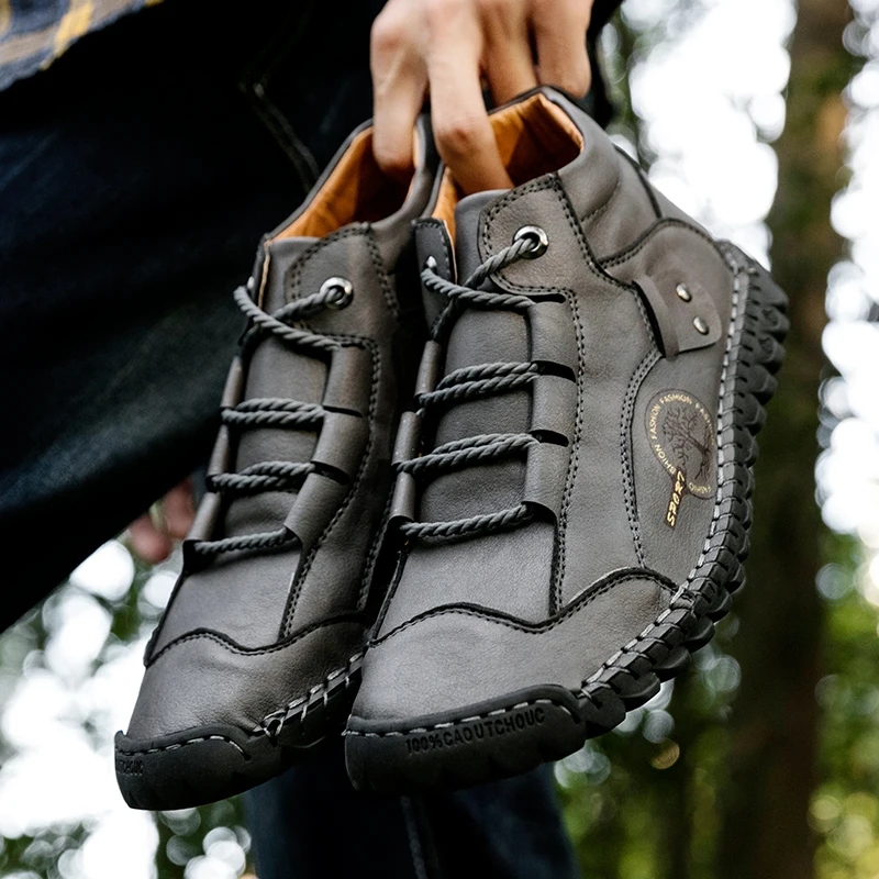 

New Autum Boots Men Handmade Leather Sneakers Male Comfortable Designer Botas Hombre For Men Martens Boots Big Size Work Botas